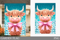 Christmas Cow Garden Flag. Christmas Garden Flag Design Product Image 1