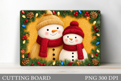Christmas Cutting Board. Snowman Cutting Board Sublimation Product Image 1