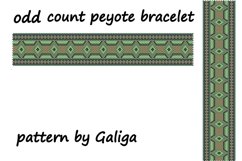 Rose gold green folk bracelet pattern for beading beaded cuf Product Image 1