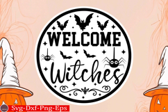 Welcome Witches round sign svg design Product Image 1