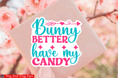 Happy Easter sticker SVG Design Cute Easter Quotes SVG Bunn Product Image 1