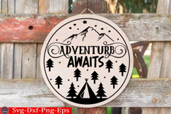 Camping Round Sign SVG Bundle | Adventure Round Sign Bundle Product Image 9