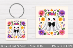 Halloween Ghost Keychain. Halloween Keychain Sublimation Product Image 1