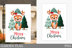 Cute Deer Garden Flag. Christmas Garden Flag Sublimation Product Image 1