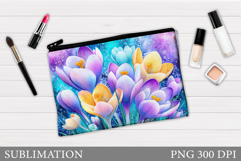 Flowers Makeup Bag Design. Floral Makeup Pouch Sublimation Product Image 1