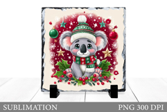 Christmas Koala Sublimation. Christmas Koala Slate Design Product Image 1