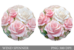 Roses Wind Spinner Design. Flowers Wind Spinner Sublimation Product Image 1