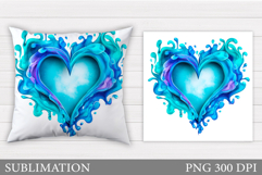 Valentines Pillow Design. Heart Pillow Sublimation Product Image 1