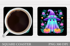 Iridescent Ghost Coaster. Halloween Coaster Design Product Image 1