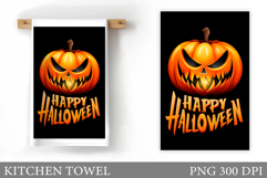 Halloween Pumpkin Kitchen Towel. Halloween Sublimation Product Image 1