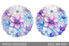 Flowers Wind Spinner Design. Floral Wind Spinner Sublimation Product Image 1