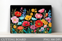 Flowers Cutting Board. Floral Cutting Board Sublimation Product Image 1