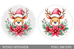 Christmas Deer Wind Spinner. Christmas Wind Spinner Design Product Image 1