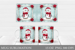 Christmas Penguin Mug Sublimation. Christmas Mug Design Product Image 1