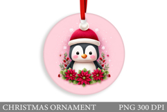Cute Penguin Christmas Ornament. Cute Penguin Sublimation Product Image 1
