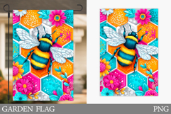 Bee Garden Flag Design. Summer Garden Flag Sublimation Product Image 1