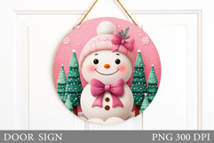 Cute Snowman Door Sign Design. Christmas Sublimation Product Image 1
