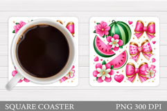 Watermelon Coaster Design. Summer Coaster Sublimation Product Image 1