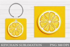 Lemon Keychain Sublimation. Lemon Keychain Design Product Image 1