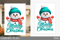 Snowman Garden Flag. Christmas Garden Flag Sublimation Product Image 1