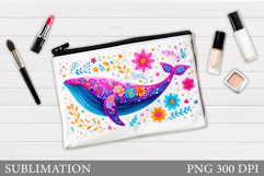 Whale Makeup Bag Design. Whale Sublimation Product Image 1