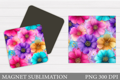 Flowers Magnet Design. Floral Magnet Sublimation Product Image 1