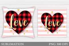 Heart Pillow Design. Valentines Sublimation Product Image 1