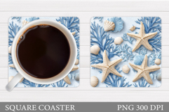 Starfish Coaster Design. Sea Coaster Sublimation Product Image 1