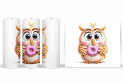 Cute Owl Tumbler Design. Owl Sublimation Product Image 2