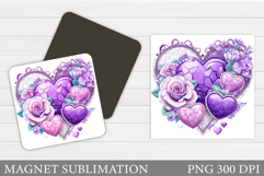 Heart Magnet Design. Valentines Magnet Sublimation Product Image 1