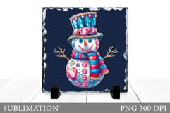 Sparkling Snowman Slate Design. Cute Snowman Sublimation Product Image 1