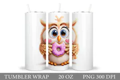 Cute Owl Tumbler Design. Owl Sublimation Product Image 1