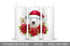 Polar Bear Tumbler Design. Christmas Tumbler Sublimation Product Image 1