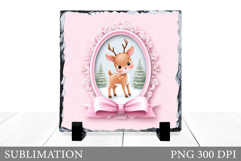 Christmas Deer Sublimation. Christmas Deer Slate Design Product Image 1