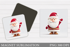 Santa Claus Magnet Sublimation. Christmas Magnet Design Product Image 1