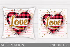 Heart Pillow Design. Valentines Pillow Sublimation Product Image 1