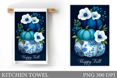 Pumpkin Kitchen Towel. Flowers Kitchen Towel Design Product Image 1