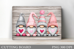 Valentines Gnome Cutting Board. Valentines Cutting Board Product Image 1