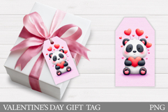 Valentines Panda Gift Tag. Valentine Gift Tag Printable Product Image 1