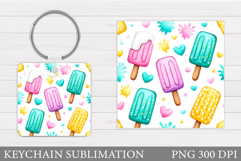 Ice Cream Keychain Design. Summer Keychain Sublimation Product Image 1