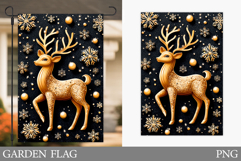 Reindeer Garden Flag. Christmas Garden Flag Sublimation Product Image 1