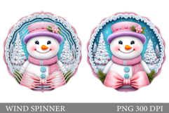 Cute Snowman Wind Spinner. Christmas Wind Spinner Design Product Image 1