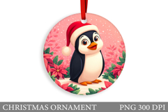 Cute Penguin Christmas Ornament. Cute Penguin Sublimation Product Image 1