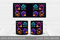 Ghost Mug Sublimation. Halloween Mug Design Product Image 1