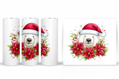 Polar Bear Tumbler Design. Christmas Tumbler Sublimation Product Image 2