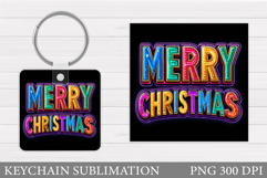 Merry Christmas Keychain. Christmas Keychain Sublimation Product Image 1