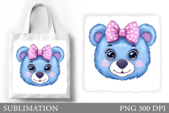 Cute Bear Tote Bag Design. Bear Summer Sublimation Product Image 1
