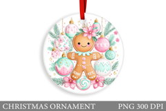 Gingerbread Christmas Ornament. Cute Raccoon Sublimation Product Image 1