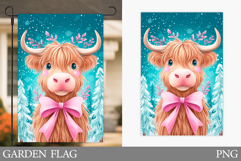 Christmas Cow Garden Flag. Christmas Garden Flag Sublimation Product Image 1