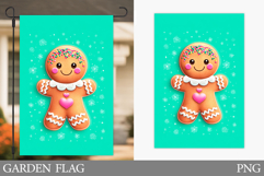 Gingerbread Garden Flag. Christmas Garden Flag Design Product Image 1